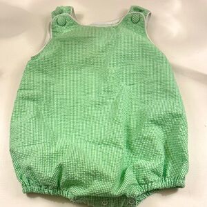 Lil Cactus Green Checkered Baby Romper